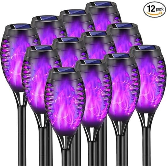 Halloween Decorations Outdoor, 12 Pack Purple Solar Lights Outdoor Waterproof - Picture 8 of 8